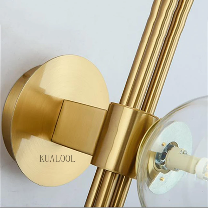 Modern Led Wall Lamps Three Heads Glass Ball Wall Light for Living Room Bedroom Bedside Light Loft Aisle Decor Lighting Fixtures