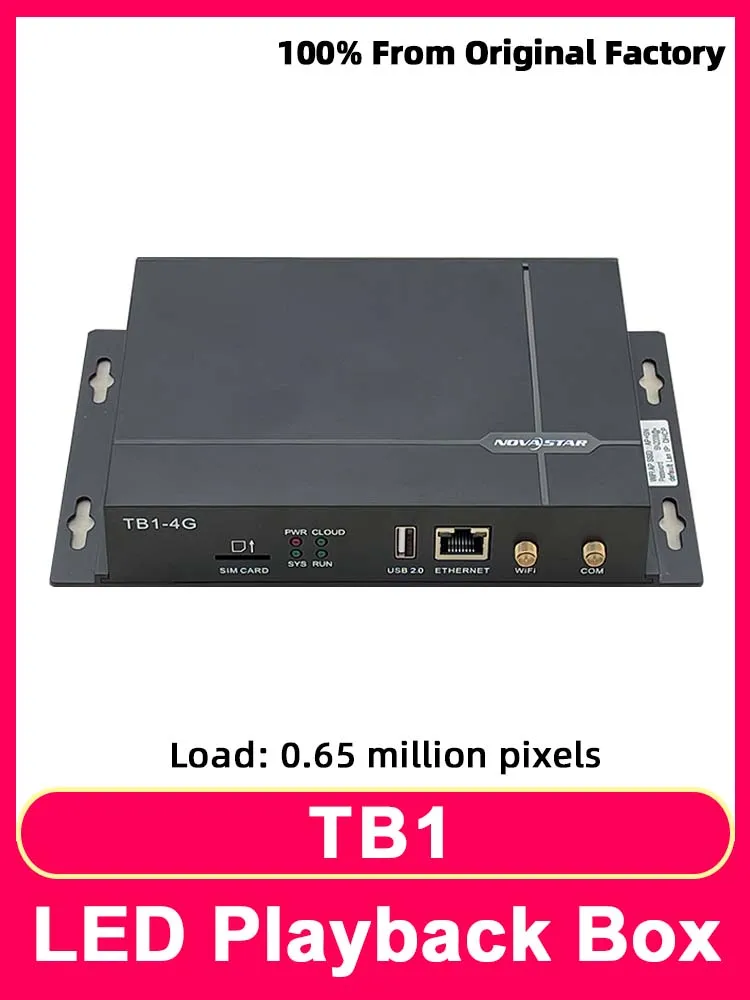 Novastar TB1 caja de reproducción Multimedia puerto USB controlador WiFi HUB75 módulo a todo Color pantalla LED procesador de vídeo