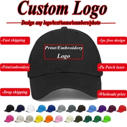 Custom Logo Printing Men Baseball Hat Casquette Blank Men Solid Color Snapback Caps Sport Hats Women 6 Panel Baseball Cap