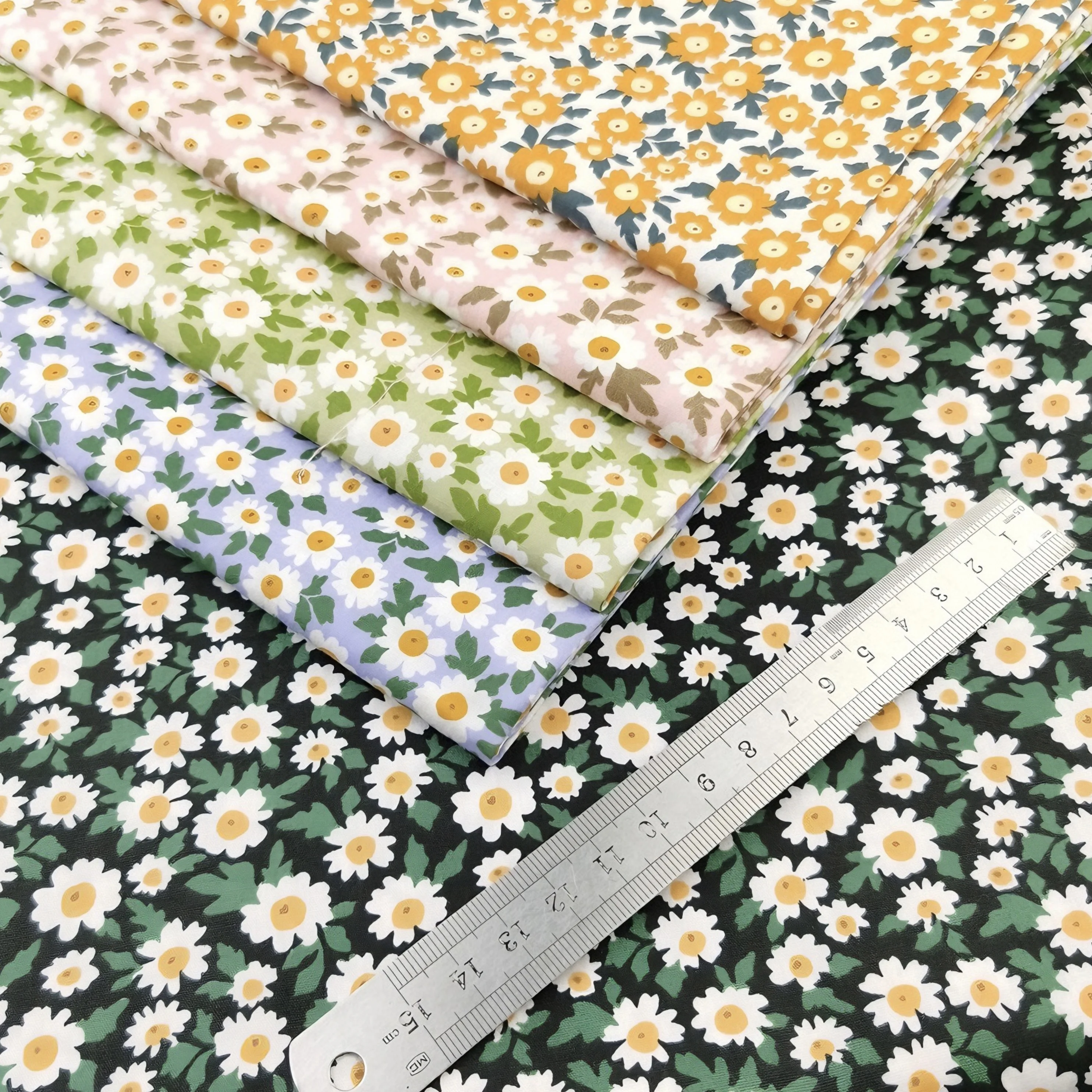 145x50cm-vibrante-multicolorido-pequena-margarida-floral-impresso-100-algodao-tecido-para-diy-costura-estofando-projetos-de-artesanato-costura