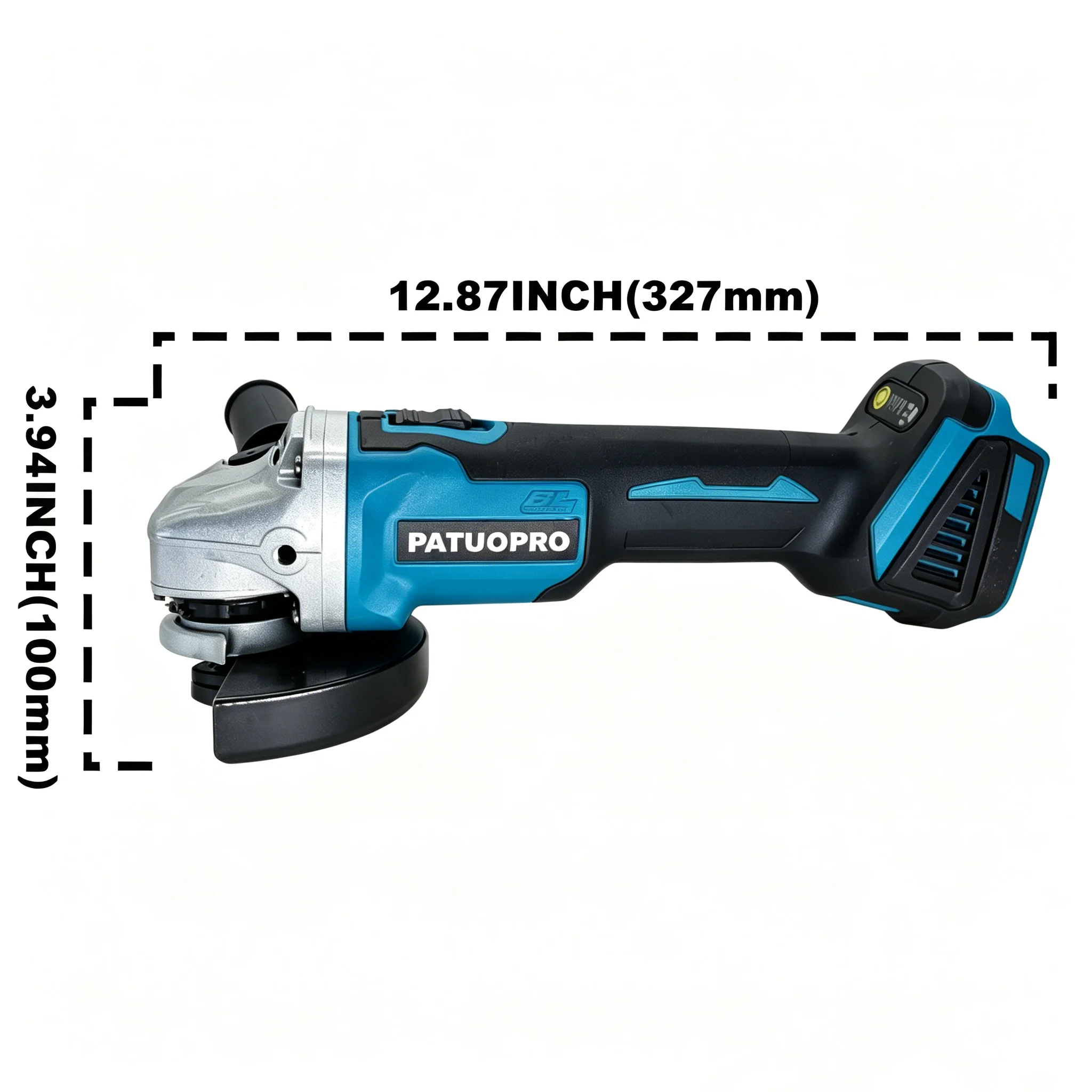 Brushless 125mm Cordless Electric Angle Grinder Rechargeable Polishing Machine Cutting Tools For Makita 18V Battery(No Battery)