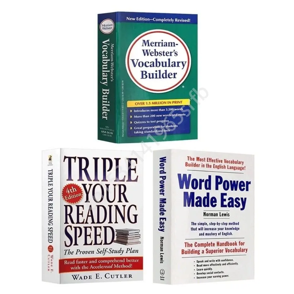 English Version Vocabulary Book Power of Words + Webster Root Dictionary + Triple Speed English Reading