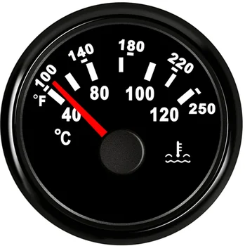 เรือวัดอุณหภูมิน้ำรถบรรทุกRVมอเตอร์เครื่องยนต์Coolant Temp 9-32V 52มม.