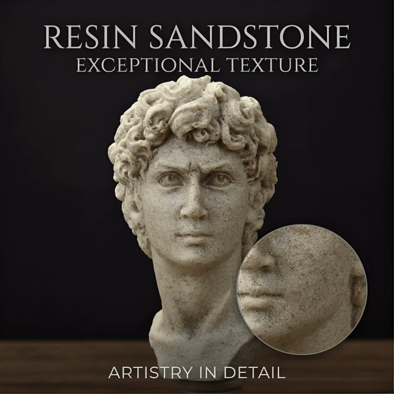 David Figurine Plaster Statue Greek Mythology Famous Sculpture Gypsum Bust Portraits for Drawing Practice and Home Decor