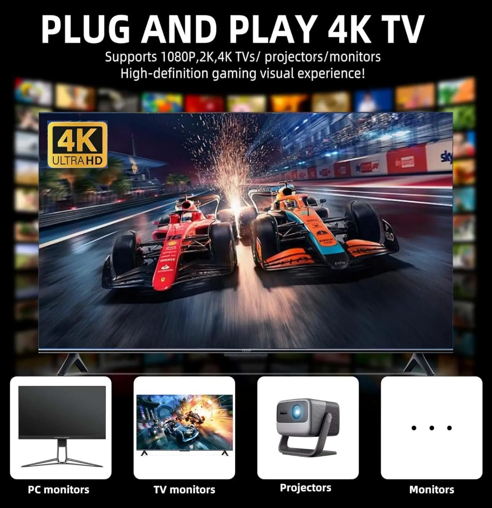 M15 ريترو لعبة 4K إخراج ووحدة تحكم لاسلكية التوصيل والتشغيل وحدة تحكم ألعاب الفيديو مع 20000 + ألعاب ممر لعبة وحدة التحكم