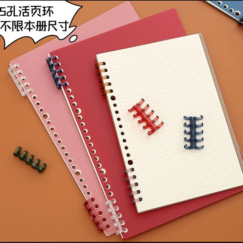 5 Ring Plastic Loose Leaf Binder Rings Crystal Binding Spines Snap Split Binding Combs for Scrapbook Photo Album Learning Cards