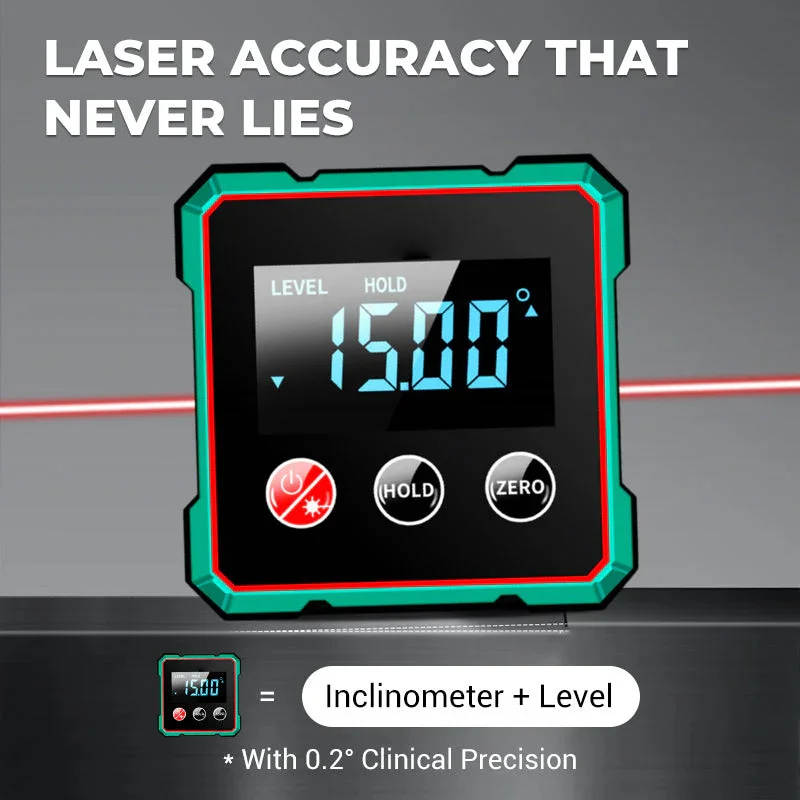 

Magnetic Digital Angle Finder with Electronic Laser Gauge Protractor Inclinometer Level Magnets Level Ruler Angle Slope 0-90°