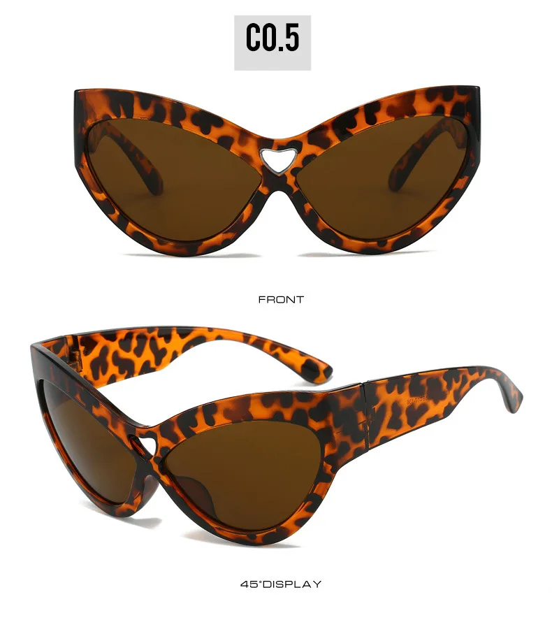Mode Y2K Cat Eye Sonnenbrille Frauen Retro Große Schmetterling Form Hohl Brillen Shades UV400 Trend Breite Beine Männer Gläser – Detail 15