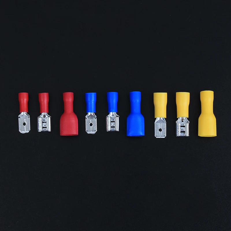 122PCS Plug Cold Pressing Insulation Fast Wire Connector Terminals Electrical Crimp Spade Lug Cable Car Full Fork Assortment Kit