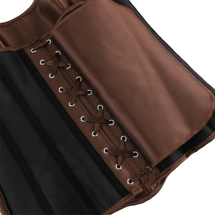Frauen Vollbrust Korsett Top Schwarz Weiß Satin Einfache Elegante Bustier Gothic Zipper Taille Cincher Shapewear Sexy Korset – Detail 36