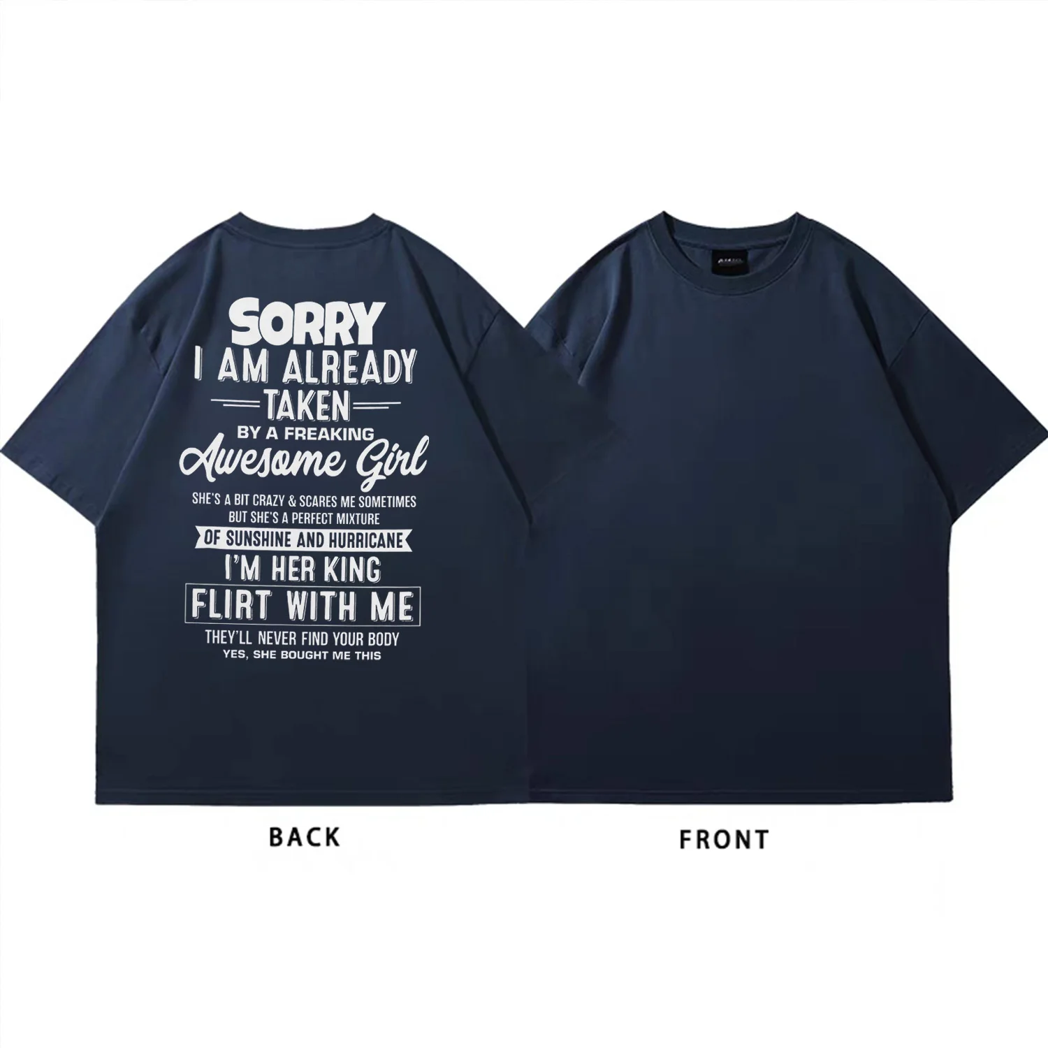 تي شيرت "معذر بالفعل" "أنا في حب فتاة رائعة" قميص رجالي قطن 100% مضحك ومسلي #5