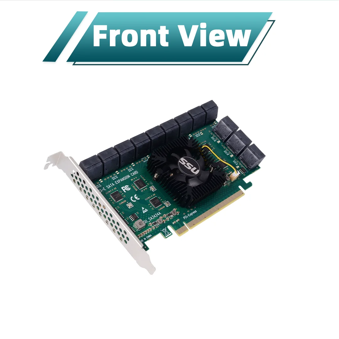 PCIe To SATA 3.0 Expansion Card 24 Port SSD Solid State Drive Adapter Card 20 / 16 / 12 / 10 / 8 / 6 Port Driver-Free x1 x4 x16