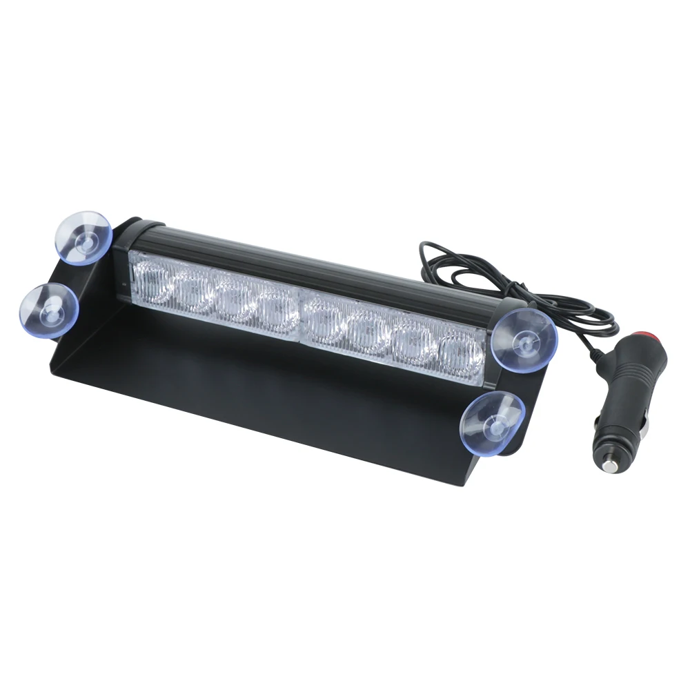 Luz estroboscópica de advertencia para salpicadero de coche y camión, intermitente de emergencia, Flash de día para correr, luces Led de policía, 3 modos intermitentes, 8 Led, 12V