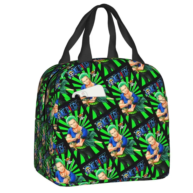مخصص زورو O-One P-Piece أنيمي الحرارية معزول أكياس الغداء النساء المحمولة حقيبة الغداء للمدرسة تخزين عبوة طعام