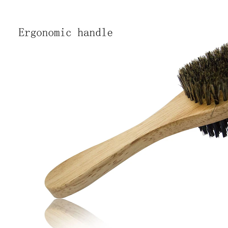 Brosse à barbe naturelle portable pour hommes, poils de sanglier, barbier, outils pour la moustache, livres qualifiée aux, 1 pièce, cuillère à soupe