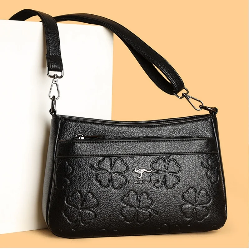 Bolso de mujer para madres de mediana edad, de moda, multicapa, gran capacidad, de un solo hombro, para la madrina, para ir de compras.