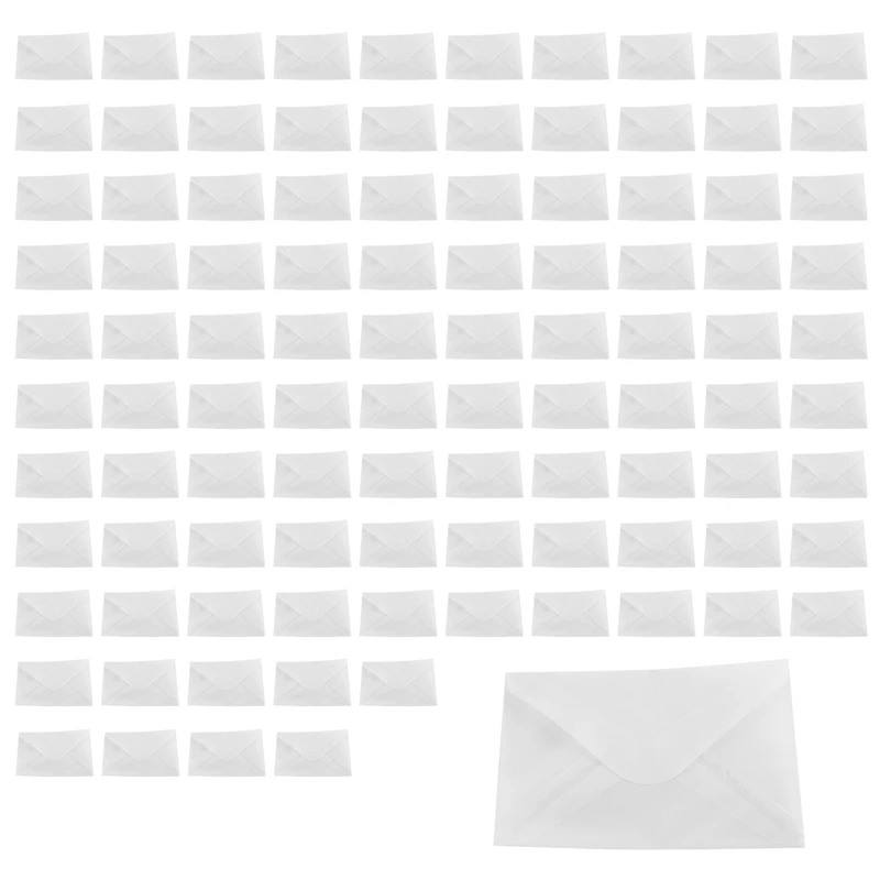 100Pcs White Translucent Envelopes Envelopes For DIY Postcard/Card Storage,Wedding Invitations,Gift Packaging