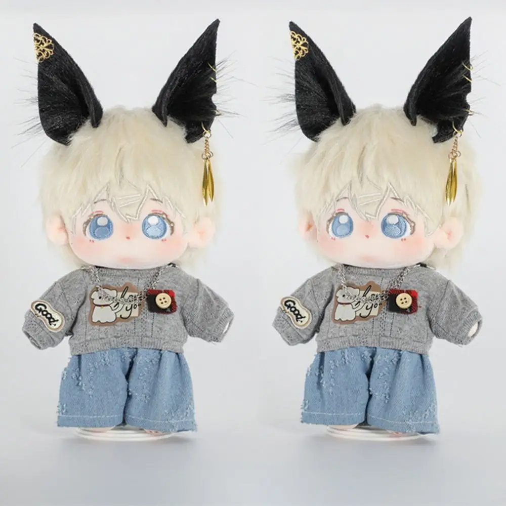 

Kawaii Simulated Animal Ear Hair Hoop Cat Wolf Ears Hairband 20cm Plush Doll Headwear Tails Black White