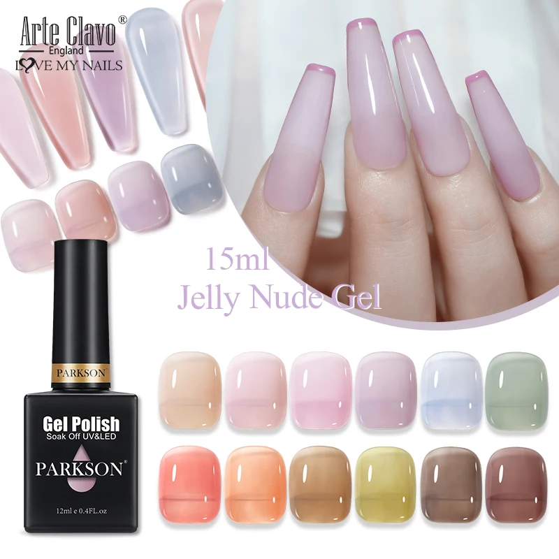 Parkson 12ml Jelly Pink Nail Gel Polish Nude Color Vernis Semi Permanent UV Gel Manicure UV Gel Nail Art Top Coat Nail Polish