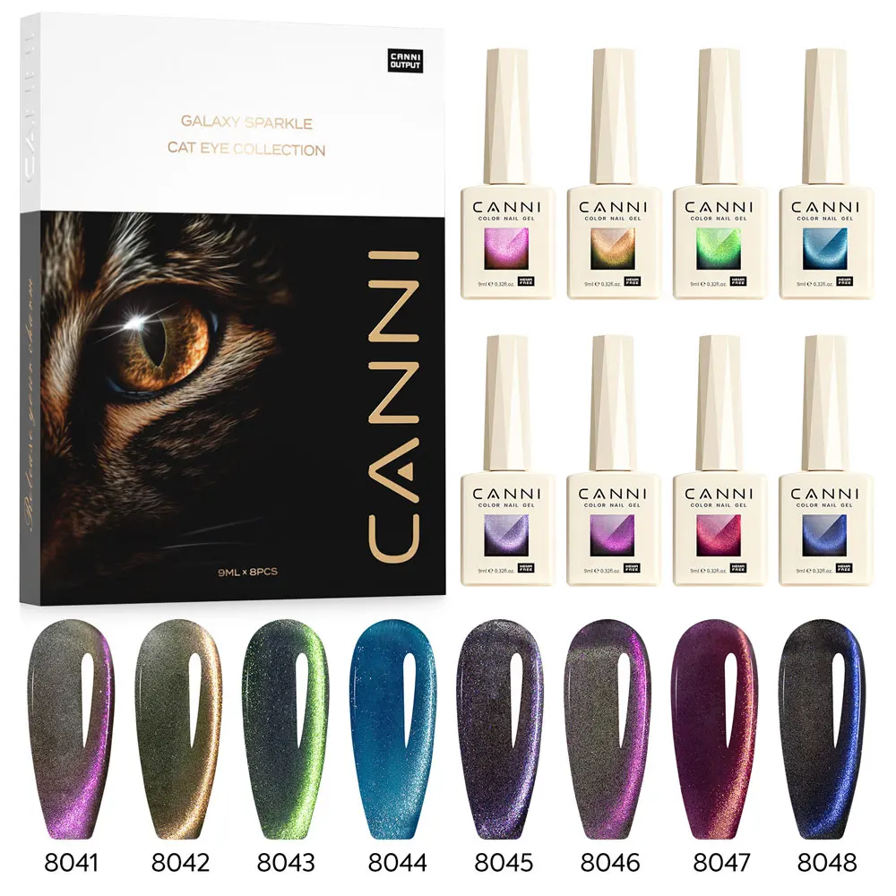 CANNI 96 kleuren TPO/HEMA GRATIS Glitter Gel Cat Eye Gel Nagellak Set UV/LED Soak-Off Gel Polish Manicure DIY Nail Art Kerstmis