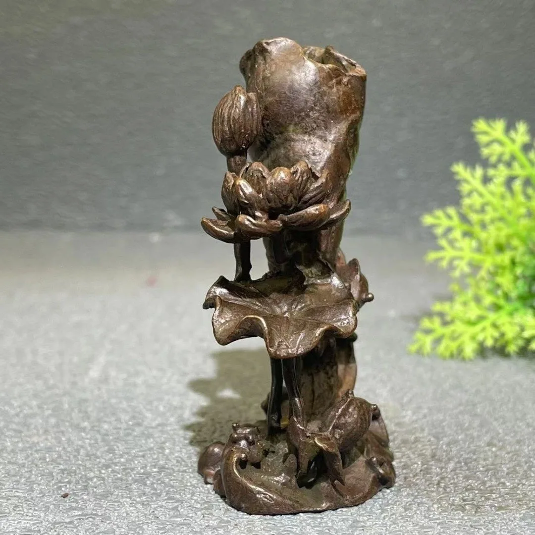 Vintage Lotus Leaf Goldfish Pisces Backflow Incense Tower Burner Mini Aromatherapy Censer Desktop Ornament Tea Room Home Decor