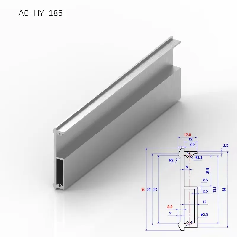 185 Factory Supply Aluminum Extrusion Profile 6061 Rail Aluminum Plate For Chassis Amplifier Furniture Fittings Enclosure