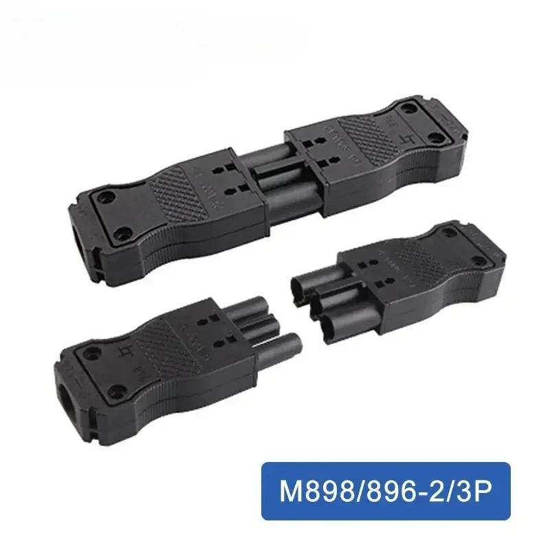 16A M898/896 Docking Terminal Board PS Flat Male Female Plug-in Connector 2Pin 3Pin Tripartite Line LED Quick Docking 500V AC/DC