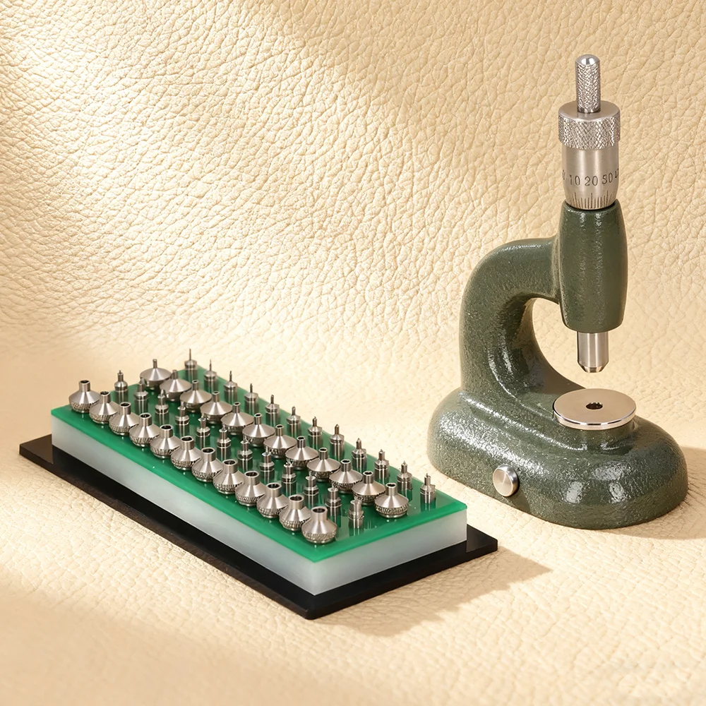 

Инструмент для ремонта часов, набор пресс для часов, задняя крышка часов, инструмент для часовщика, ювелирный инструмент, алюминиевый сплав, зеленый, с 48 шт. штампами