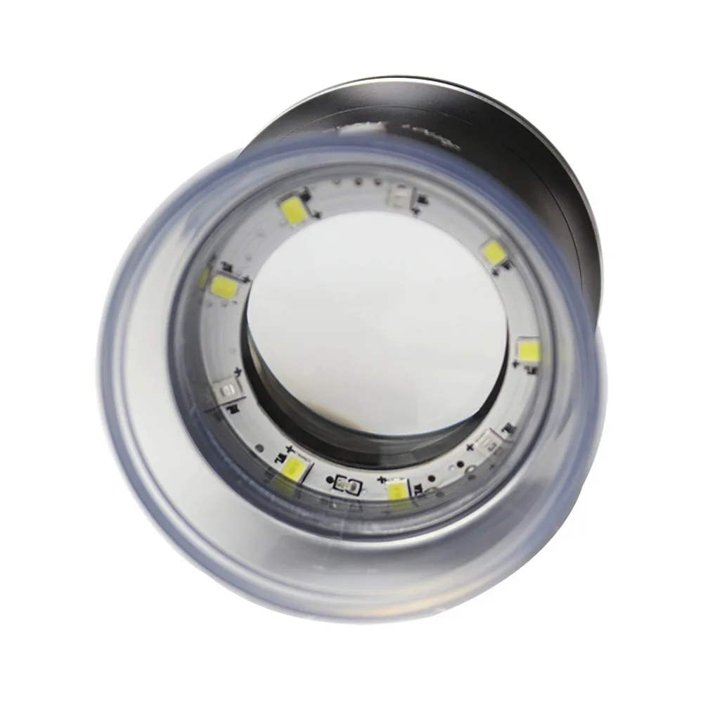 30X Magnification LED Scale Loupe USB Charging 6 White Lights Illuminated Magnifier Black Rechargeable Magnifying Glass