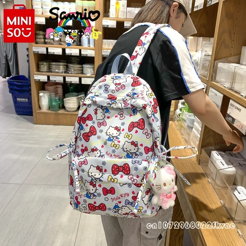 HelloKitty-Mochila de viagem de grande capacidade para meninas, mochila de moda feminina, mochila de estudante versátil, alta qualidade, nova, 2024