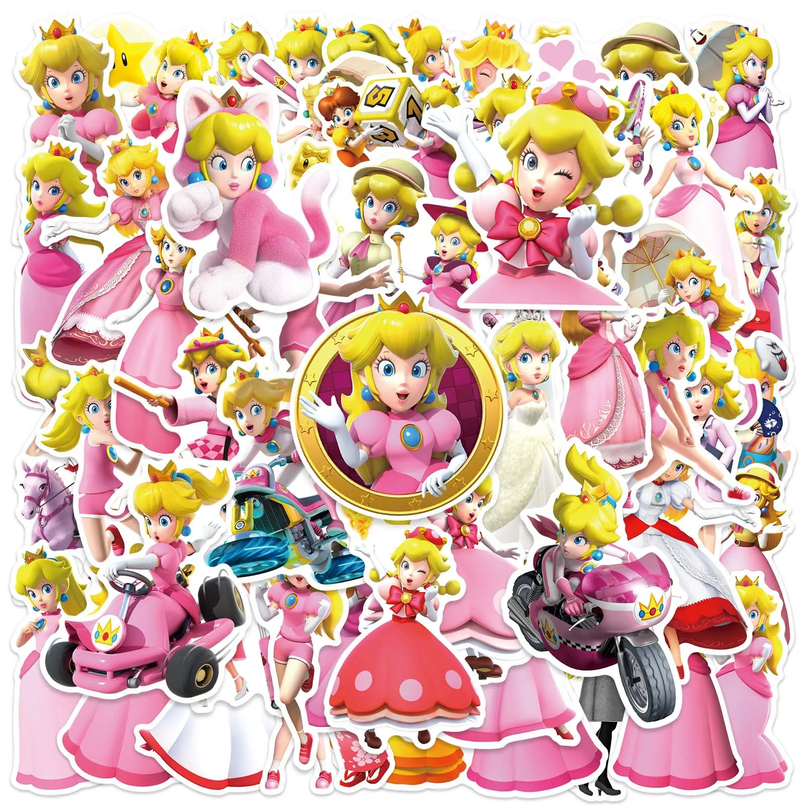 50Pcs Cartoon Beautiful Princess Series Graffiti Stickers Suitable for Laptop Helmets Desktop Decoration DIY Stickers Toys