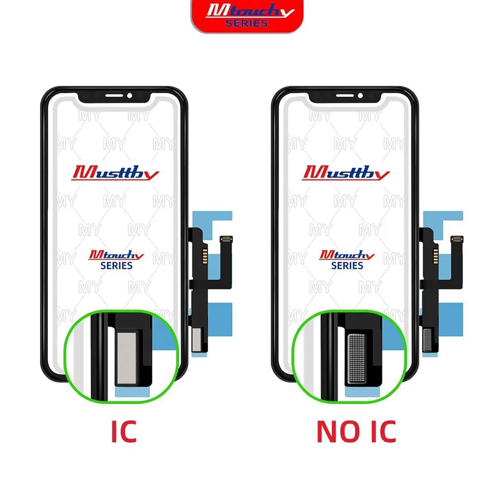 Musttby 5pc OEM No IC Touch Screen Digitizer Glass+OCA Glue Goose For iPhone 13Pro 13 12 11 Pro 12Pro XS TP Crystal Replacement