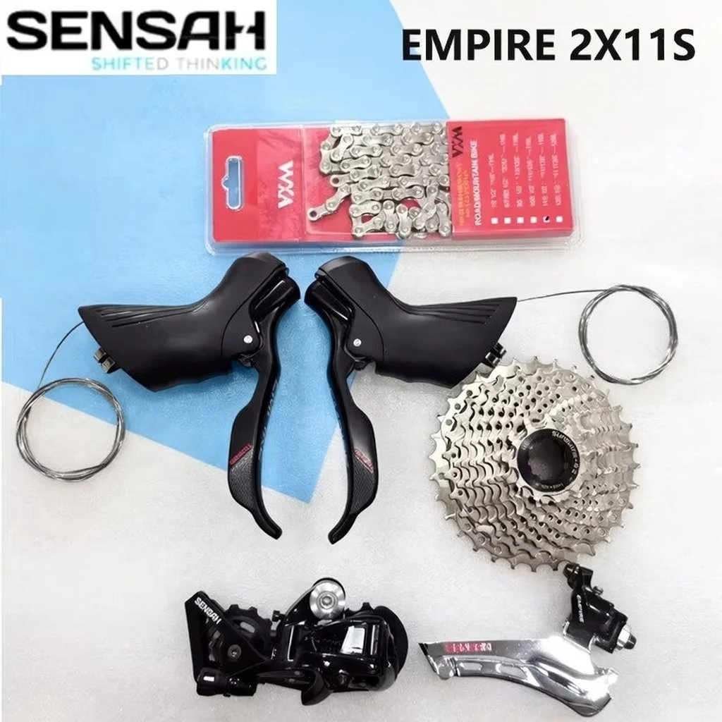 

Комплект оборудования SENSAH EMPIRE 2x11 и SRX Pro G12 1x12 для шоссейных/гравийных велосипедов: манетки STI, переключатели FD/RD, кассета Sunshine, цепь YBN/VXM