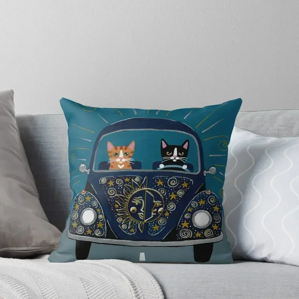 

Sun and Stars and Moon Road Trip Cats Throw Pillow Covers For Sofas Decorative Cushions For Living Room pillow