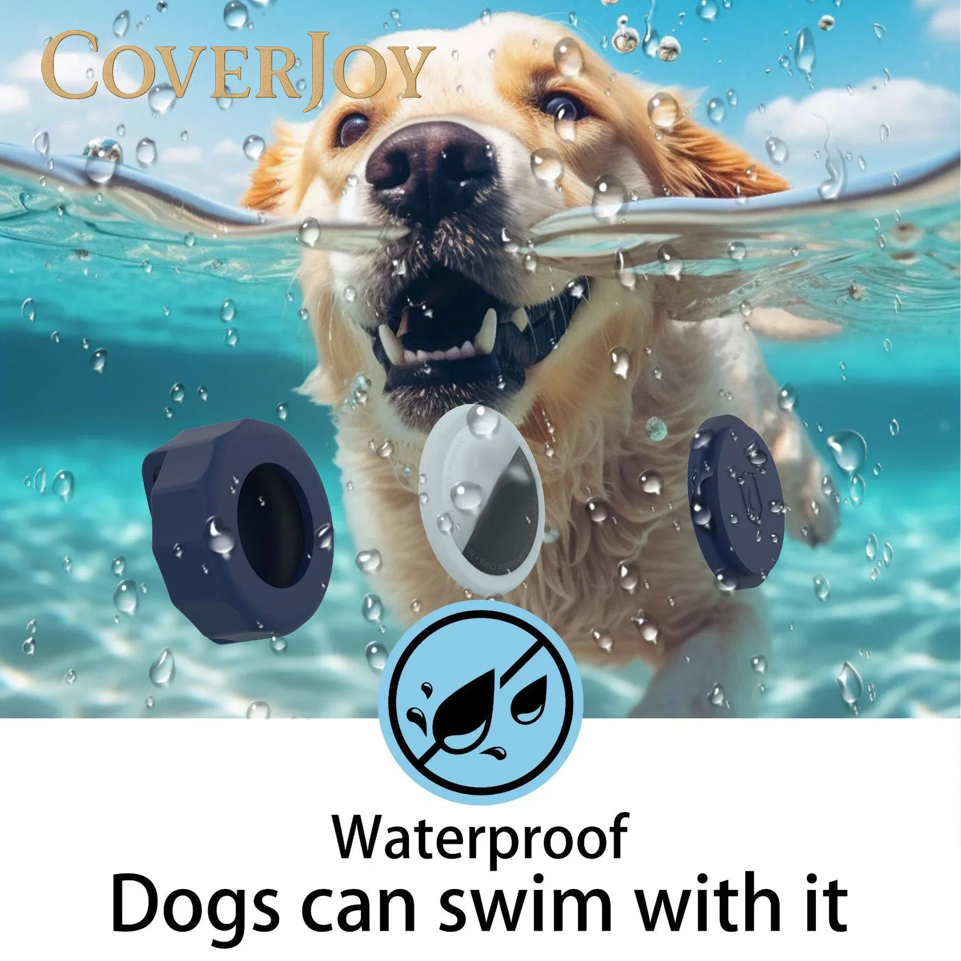 CJ ل Airtag غطاء مقاوم للماء حقيبة اليد أطواق الكلاب مكافحة خسر حامل ل علامة الهواء تعقب الملحقات سيليكون واقية ، #4