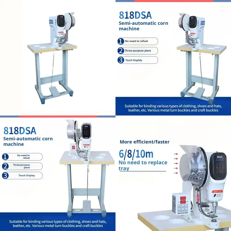 2023 New Semi-automatic Eyelet Machine with Motor 570W 220V for Clothing & Leather Binding One Tray Three Uses