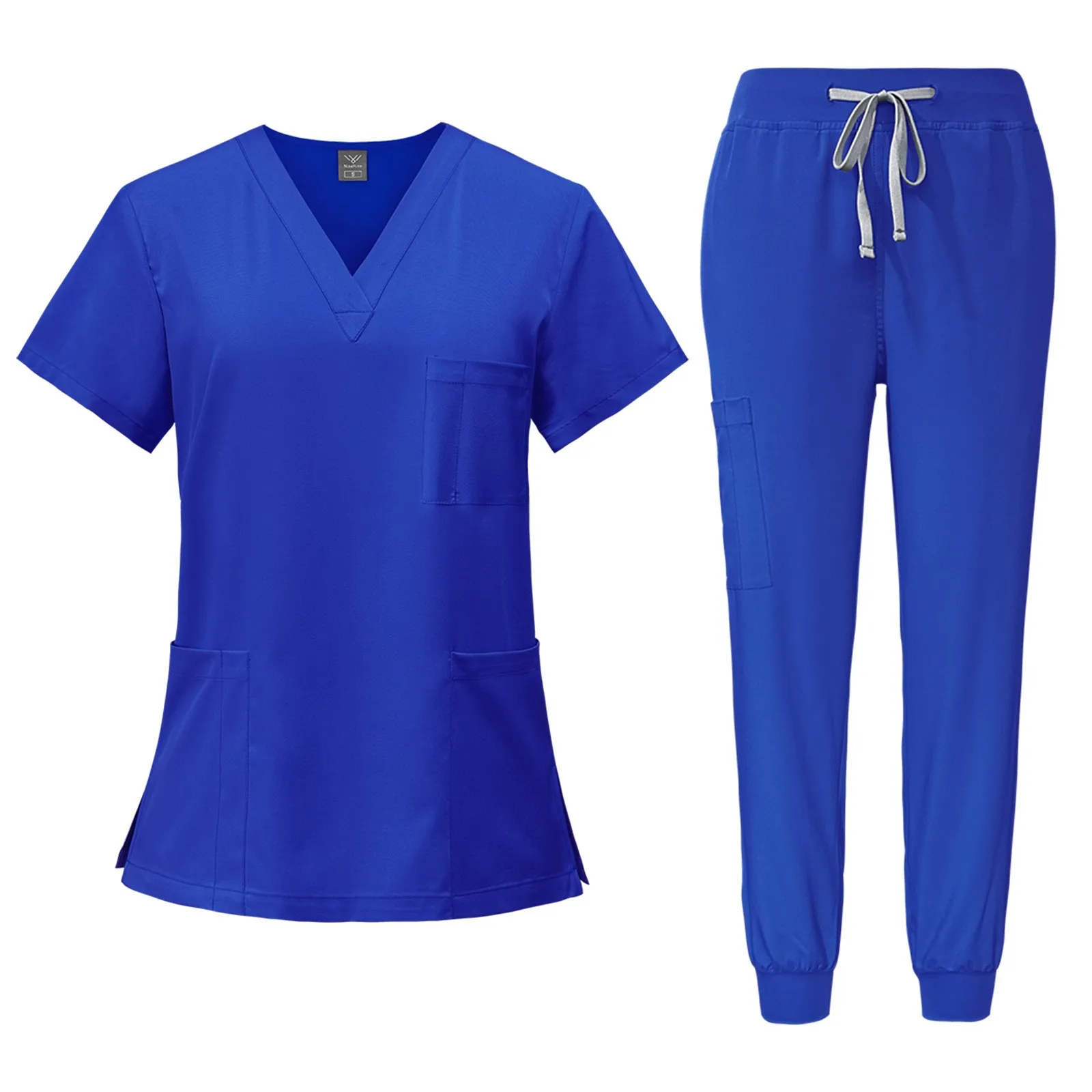 Nouvel ensemble de gommages, uniformes médicaux, hauts de gommage extensibles avec pantalons de poche, uniforme d'infirmière, salopette de chirurgie de médecin, vêtements de travail pour Salon de beauté
