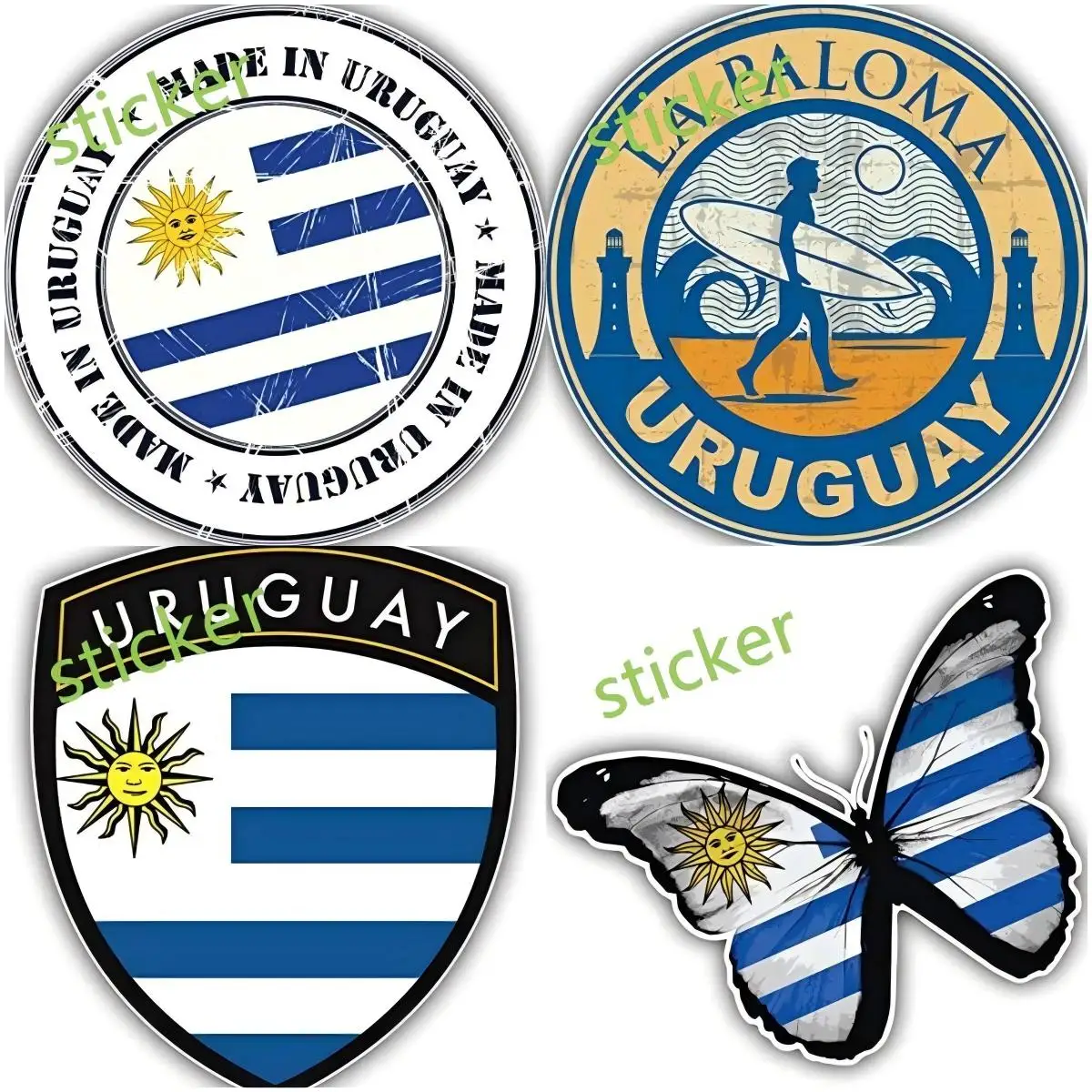 

Uruguay Flag Creative decals Bumper Window Phone Trunk Guitar Cover scratches Exterior Decor