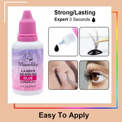 Moonlily Individual No Allergy Eyelash Glue Fast Dry Long Lasting Lashes Adhesive Extension 3 Seconds False Eyelashes Extensions