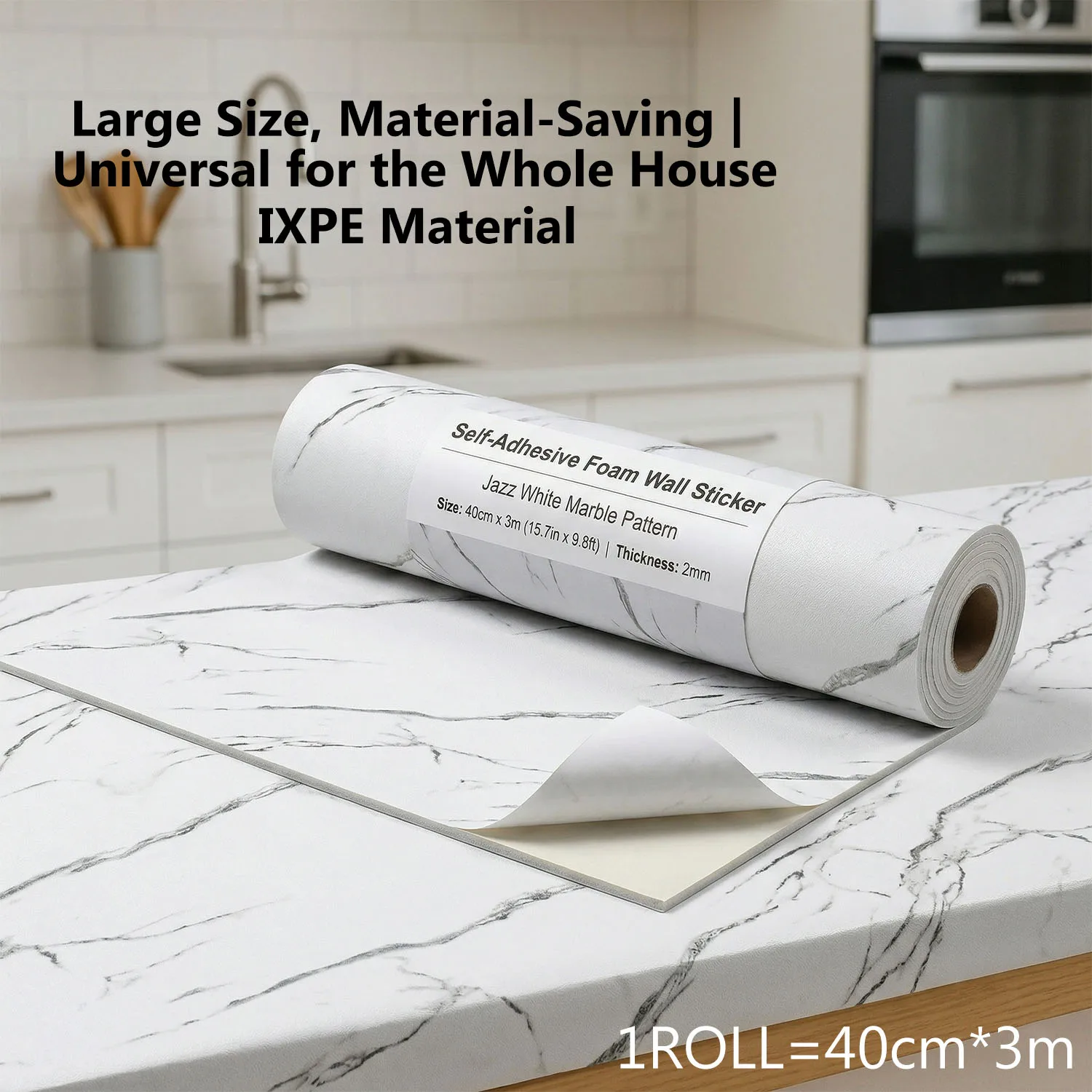 

40X300CM marble effect self-adhesive sticker continuous self-adhesive wall decoration home decoration for living rooms bathrooms