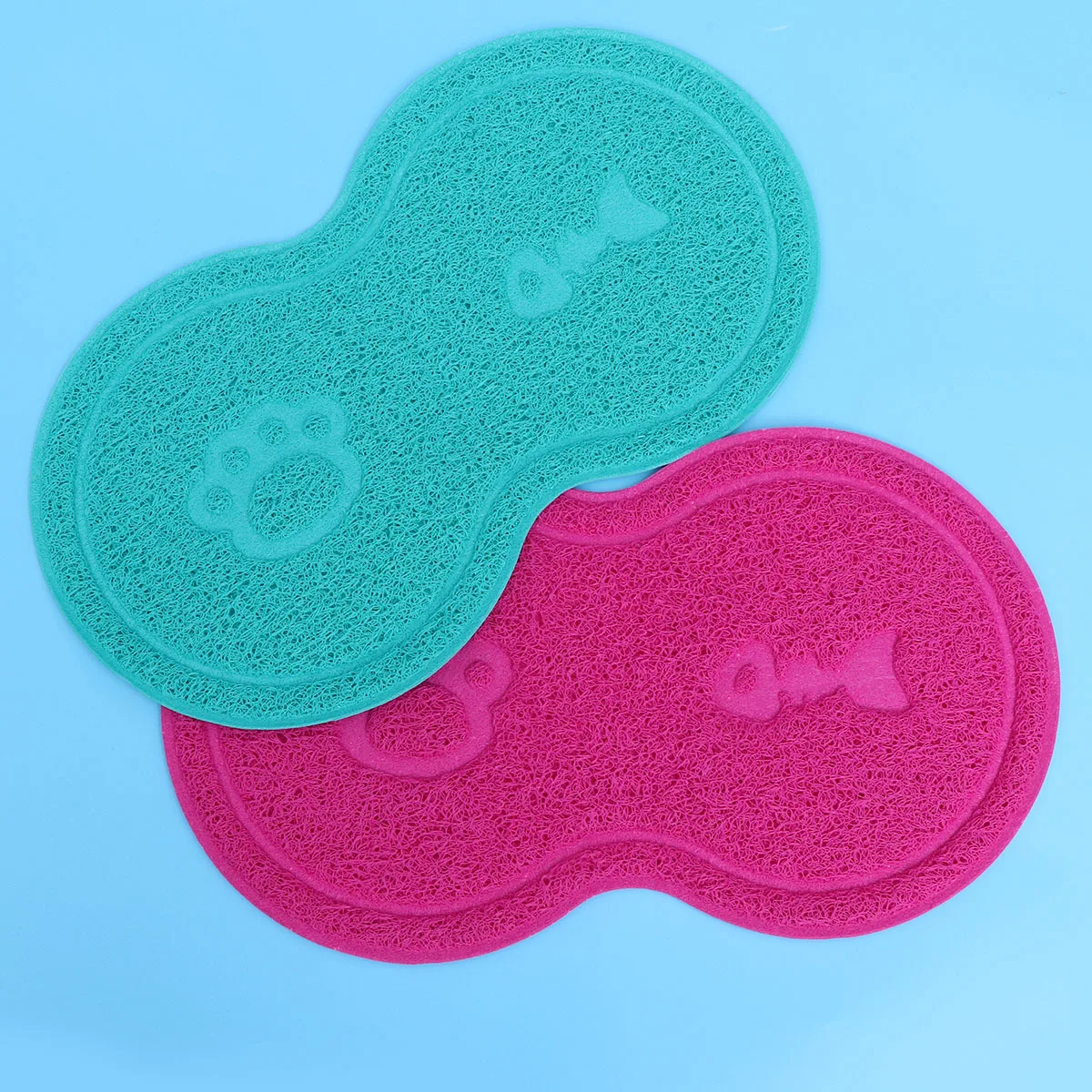 Pvc Cat Litter Non-Slip Waterproof Pet Mat For Cats Dogs Absorbs Dirt Sand Easy Clean Door Mat Lake Blue