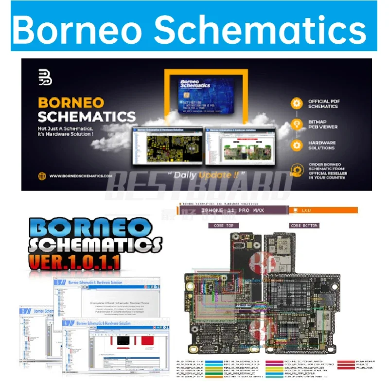 Borneo Schematic Activation 1 Year Borneo Official Diagram Bitmap Drawing for IPhone Android IPad Integrated Logic Board Bitmap