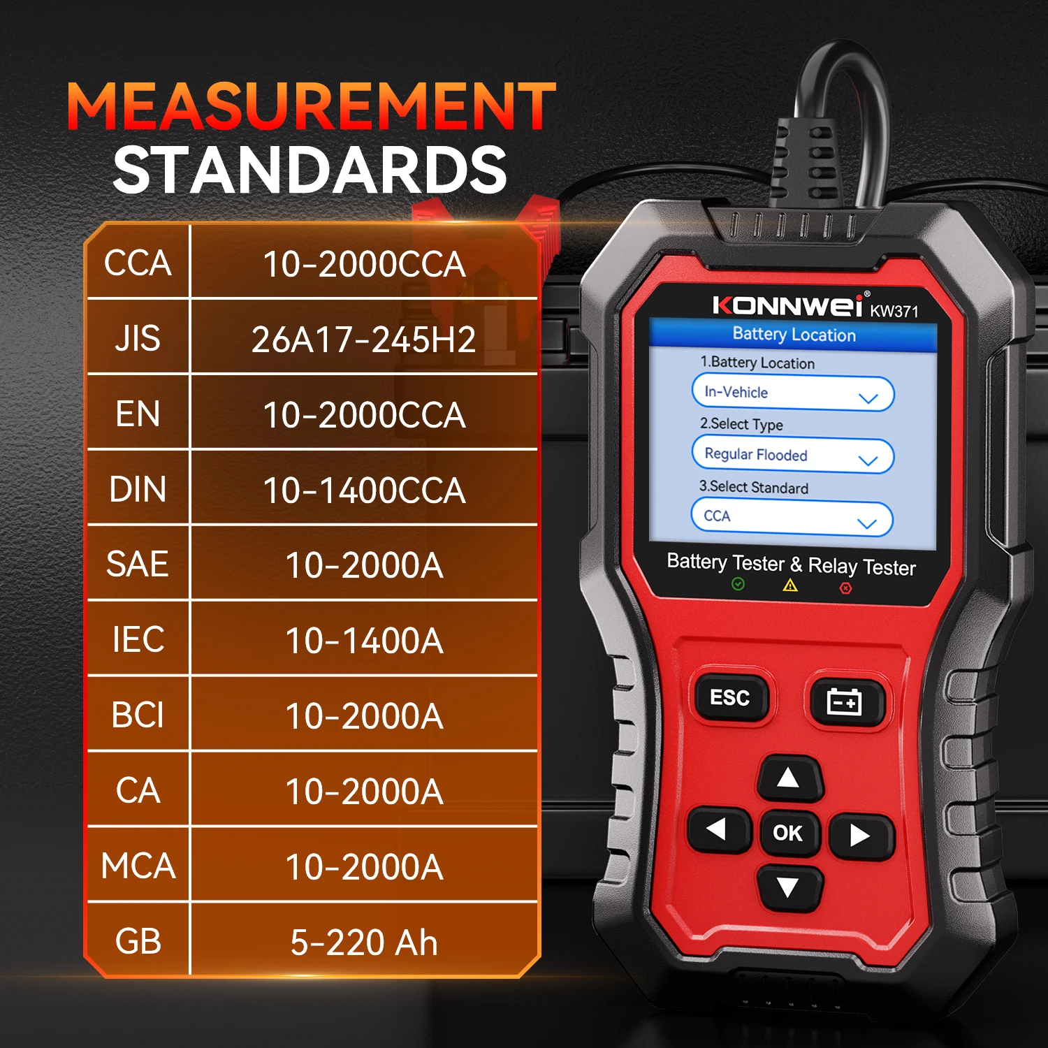 KW371 Professional 2 in 1 Tester Battery Health Monitor and Relay Checker Free Print Free Update