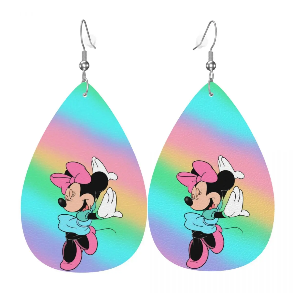 

Персонализированные кожаные серьги-капли с Минни Маус, забавные, для женщин, ювелирные украшения на День святого Валентина