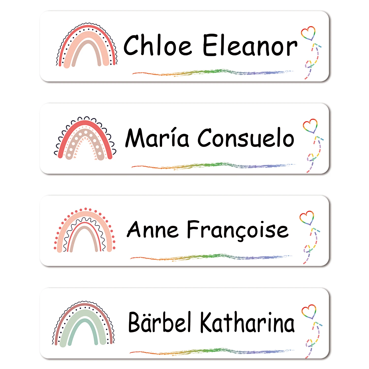 80/160/240pcs Personalized Name Stickers Custom Waterproof Labels Stick on Tag Kids Teacher Parents School Daycare - Rainbow 412