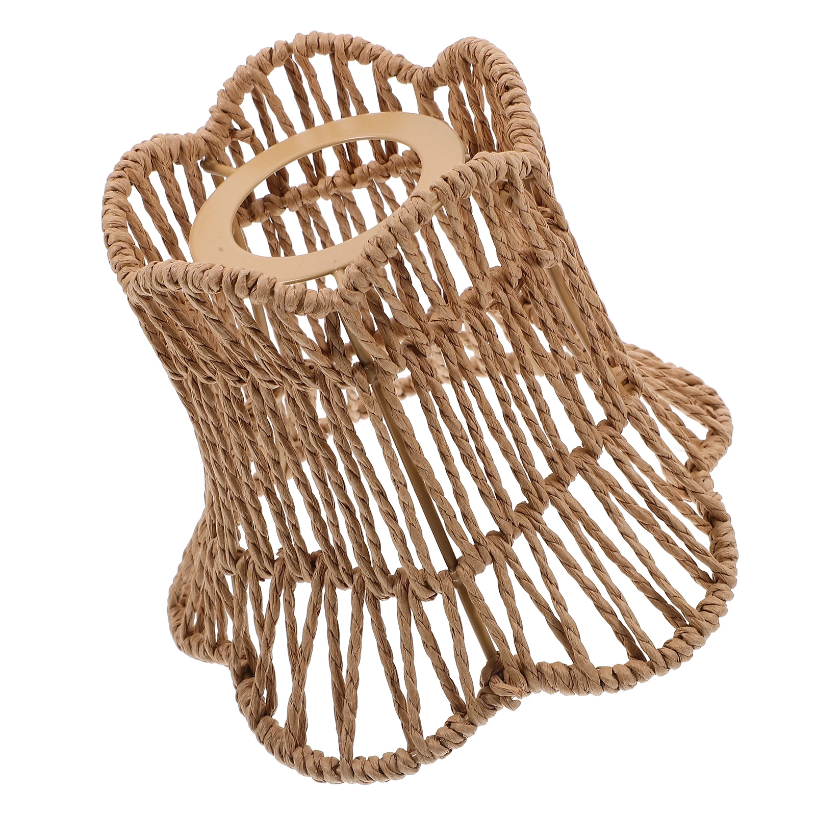 

Handmade Woven Lamp Shade Rustic Chandelier Cover Vintage Light Decorative For Farmhouse Ceiling Pendant Restaurant Home
