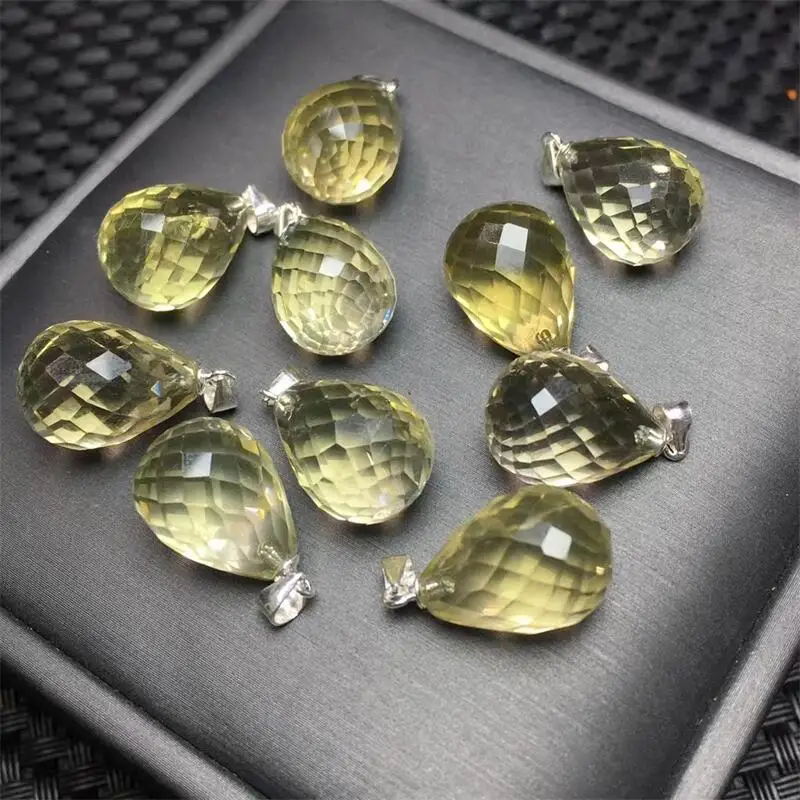 

19MM Natural Citrine Teardrop Facet Pendant Carving Crystals And Stones Healing Fashion Jewelry Gift 1pcs