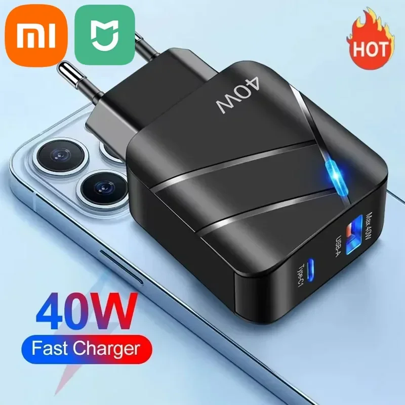 XIAOMI MIJIA 40W PD USB C Charger Smart RC Quick Charge QC 3.0 Wall Charger Adapter For iPhone 14 13 Samsung Xiaomi USB Charger