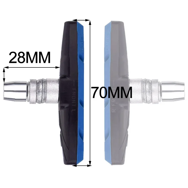 1Pair Bicycle Silent Brake Pads 70mm Mountain Road Bike V Brake Holder Pads Rubber Universal Long-lasting Performance Brake Pads