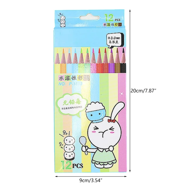 12 قلم رسم ملون قابل للذوبان في الماء، أقلام تلوين عملية للرسم والرسم